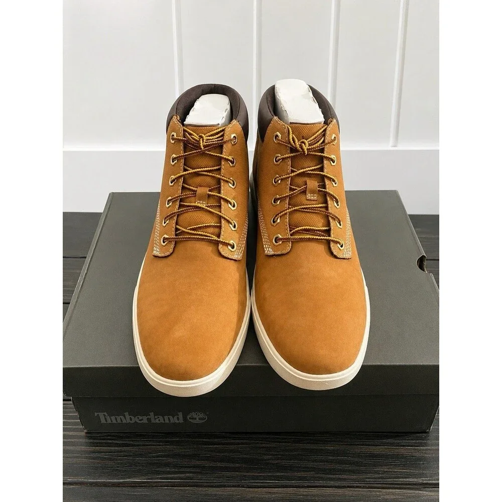Timberland Men's Wheat Leather Chukka Boots Ortholite Lace-Up US 10.5 M